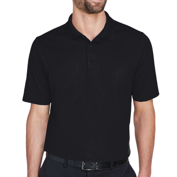 Devon & Jones Men's Tall CrownLux Performance® Plaited Polo, Black, Front view
