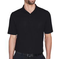 Devon & Jones Men's Tall CrownLux Performance® Plaited Polo, Black, Front view