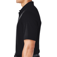 Devon & Jones Men's Tall CrownLux Performance® Plaited Polo, Black, Left Sleeve view