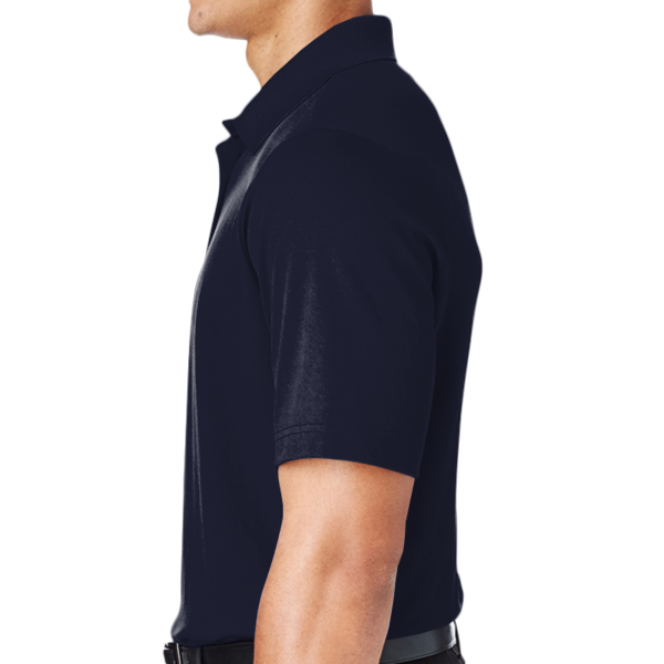 Devon & Jones Men's Tall CrownLux Performance® Plaited Polo, Navy, Left Sleeve view