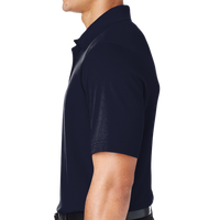 Devon & Jones Men's Tall CrownLux Performance® Plaited Polo, Navy, Left Sleeve view