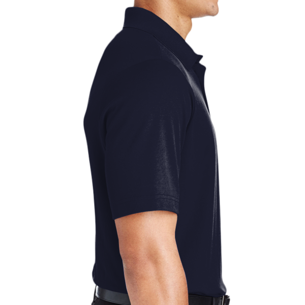 Devon & Jones Men's Tall CrownLux Performance® Plaited Polo, Navy, Right Sleeve view