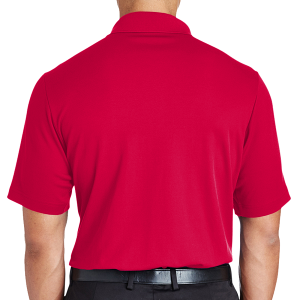 Devon & Jones Men's Tall CrownLux Performance® Plaited Polo, Red, Back view