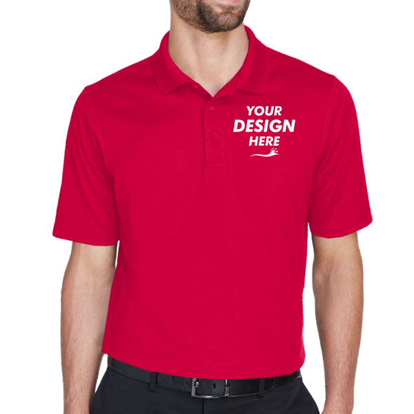 Devon & Jones Men's Tall CrownLux Performance® Plaited Polo, Red, Front view, Mockup