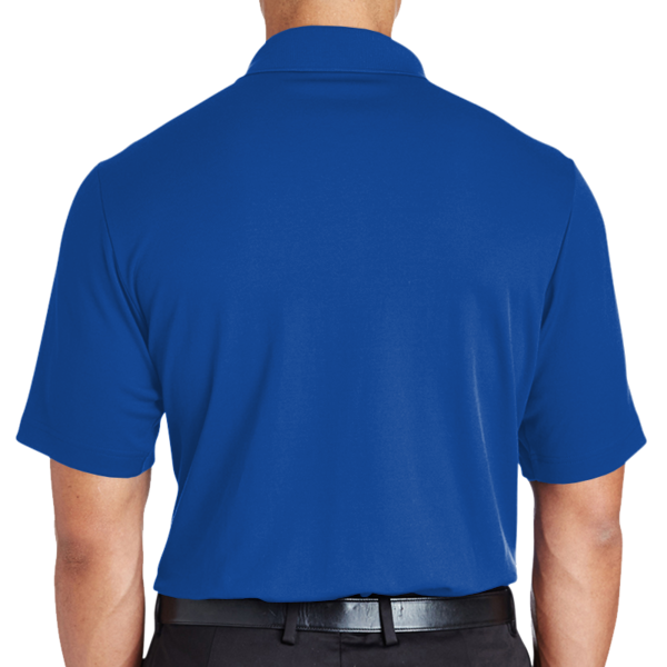 Devon & Jones Men's Tall CrownLux Performance® Plaited Polo, True Royal, Back view