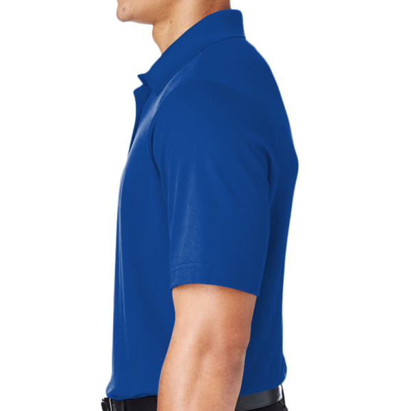 Devon & Jones Men's Tall CrownLux Performance® Plaited Polo, True Royal, Left Sleeve view