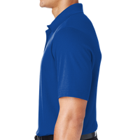 Devon & Jones Men's Tall CrownLux Performance® Plaited Polo, True Royal, Left Sleeve view