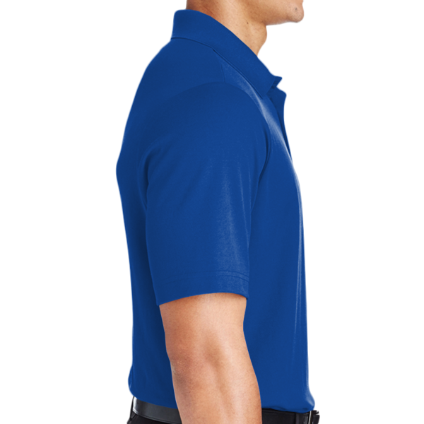 Devon & Jones Men's Tall CrownLux Performance® Plaited Polo, True Royal, Right Sleeve view