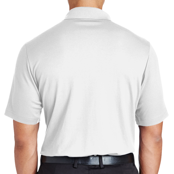 Devon & Jones Men's Tall CrownLux Performance® Plaited Polo, White, Back view