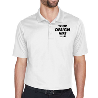 Devon & Jones Men's Tall CrownLux Performance® Plaited Polo, White, Front view, Mockup