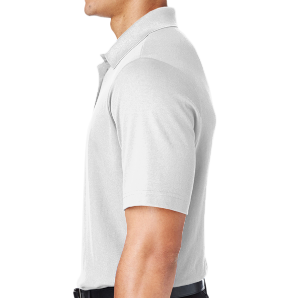Devon & Jones Men's Tall CrownLux Performance® Plaited Polo, White, Left Sleeve view