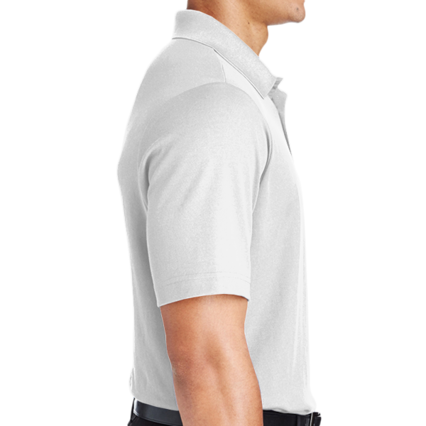 Devon & Jones Men's Tall CrownLux Performance® Plaited Polo, White, Right Sleeve view