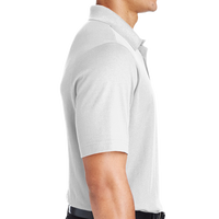 Devon & Jones Men's Tall CrownLux Performance® Plaited Polo, White, Right Sleeve view