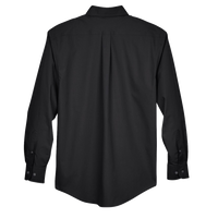Devon & Jones Men's Tall Crown Collection® Broadcloth Woven Dress Shirt, Black, Back view
