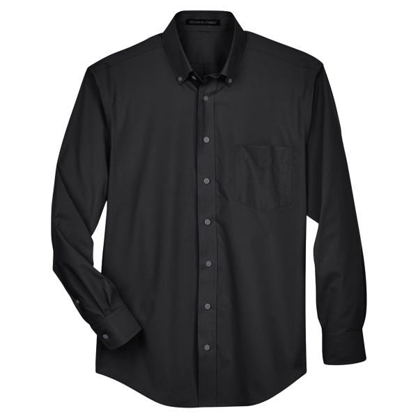 Devon & Jones Men's Tall Crown Collection® Broadcloth Woven Dress Shirt, Black, Front view