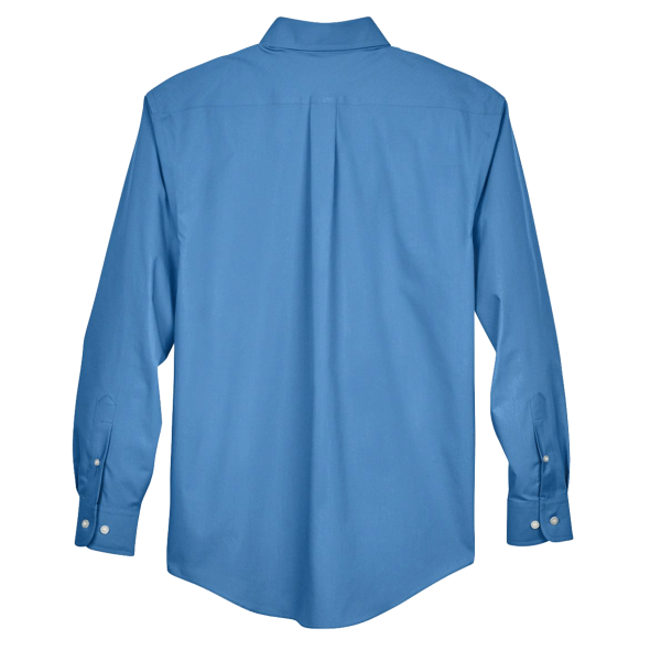Devon & Jones Men's Tall Crown Collection® Broadcloth Woven Dress Shirt, French Blue, Back view