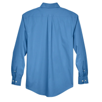 Devon & Jones Men's Tall Crown Collection® Broadcloth Woven Dress Shirt, French Blue, Back view
