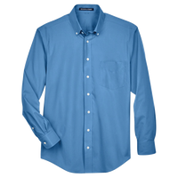 Devon & Jones Men's Tall Crown Collection® Broadcloth Woven Dress Shirt, French Blue, Front view