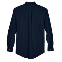 Devon & Jones Men's Tall Crown Collection® Broadcloth Woven Dress Shirt, Navy, Back view