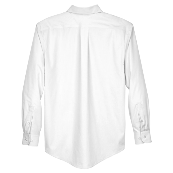 Devon & Jones Men's Tall Crown Collection® Broadcloth Woven Dress Shirt, White, Back view
