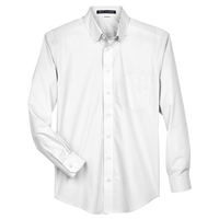 Devon & Jones Men's Tall Crown Collection® Broadcloth Woven Dress Shirt, White, Front view