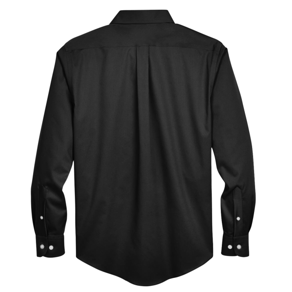 Devon & Jones Men's Tall Crown Collection® Solid Stretch Twill Woven Dress Shirt, Black, Back view