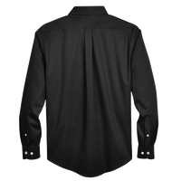 Devon & Jones Men's Tall Crown Collection® Solid Stretch Twill Woven Dress Shirt, Black, Back view