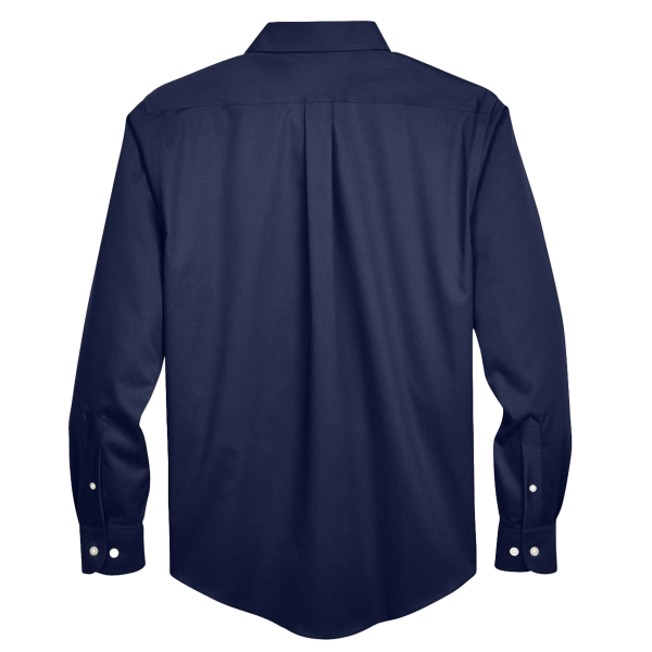 Devon & Jones Men's Tall Crown Collection® Solid Stretch Twill Woven Dress Shirt, Navy, Back view