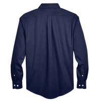 Devon & Jones Men's Tall Crown Collection® Solid Stretch Twill Woven Dress Shirt, Navy, Back view