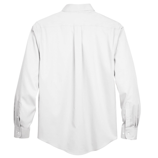 Devon & Jones Men's Tall Crown Collection® Solid Stretch Twill Woven Dress Shirt, White, Back view
