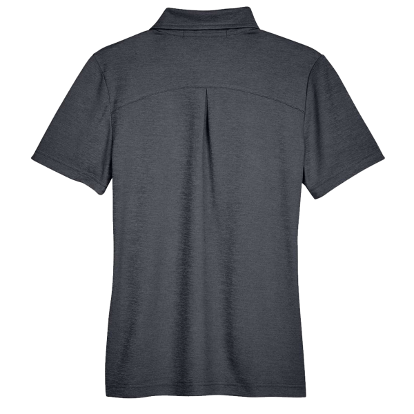 Devon & Jones Women's CrownLux Performance® Address Melange Polo, Black Heather, Back view