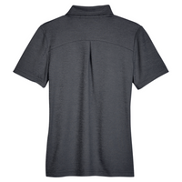 Devon & Jones Women's CrownLux Performance Address Melange Polo, Black Melange, Back view