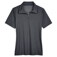 Devon & Jones Women's CrownLux Performance Address Melange Polo, Black Melange, Front view