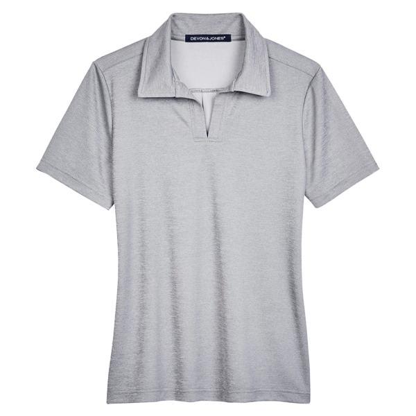 Devon & Jones Women's CrownLux Performance® Address Melange Polo, Grey Heather, Front view