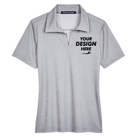 Devon & Jones Women's CrownLux Performance® Address Melange Polo, Grey Heather, Front view, Mockup
