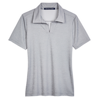 Devon & Jones Women's CrownLux Performance Address Melange Polo, Grey Melange, Front view