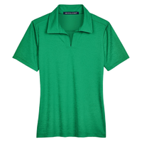 Devon & Jones Women's CrownLux Performance® Address Melange Polo, Kelly Green Heather, Front view