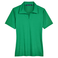 Devon & Jones Women's CrownLux Performance Address Melange Polo, Kelly Green Melange, Front view