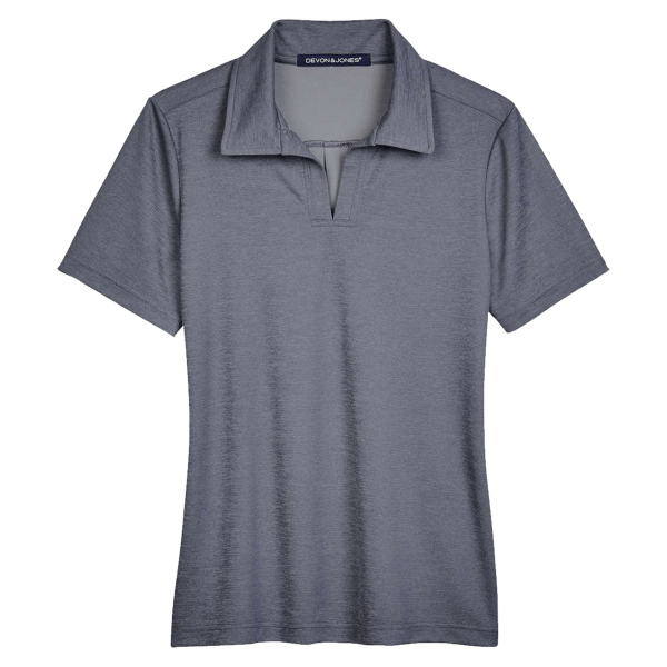 Devon & Jones Women's CrownLux Performance® Address Melange Polo, Navy Heather, Front view