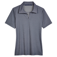 Devon & Jones Women's CrownLux Performance Address Melange Polo, Navy Melange, Front view