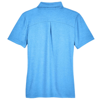 Devon & Jones Women's CrownLux Performance® Address Melange Polo, Ocean Blue Heather, Back view