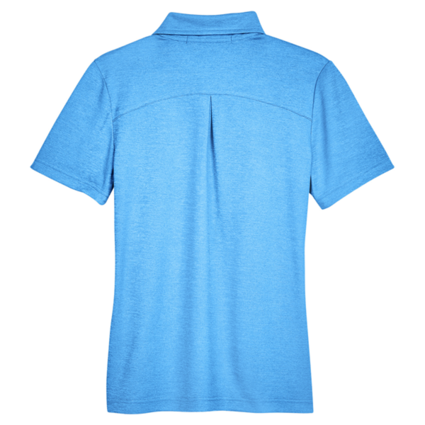 Devon & Jones Women's CrownLux Performance Address Melange Polo, Ocean Blue Melange, Back view
