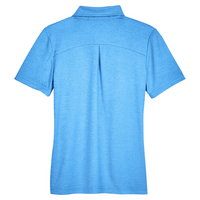 Devon & Jones Women's CrownLux Performance Address Melange Polo, Ocean Blue Melange, Back view