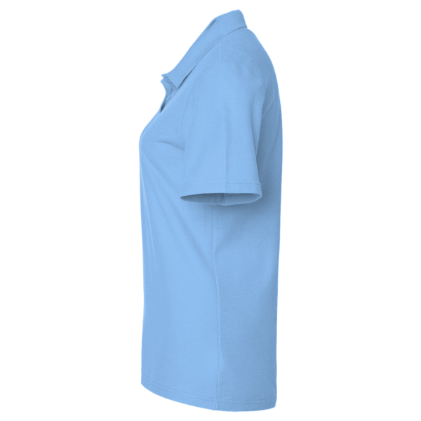 Devon & Jones Women's CrownLux Performance Address Melange Polo, Ocean Blue Melange, Left Sleeve view