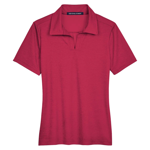 Devon & Jones Women's CrownLux Performance® Address Melange Polo, Red Heather, Front view
