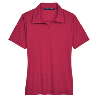 Devon & Jones Women's CrownLux Performance® Address Melange Polo, Red Heather, Front view
