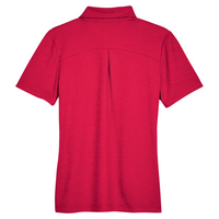 Devon & Jones Women's CrownLux Performance Address Melange Polo, Red Melange, Back view