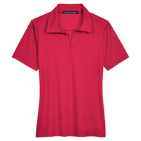 Devon & Jones Women's CrownLux Performance Address Melange Polo, Red Melange, Front view