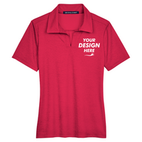 Devon & Jones Women's CrownLux Performance Address Melange Polo, Red Melange, Front view, Mockup