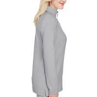 Devon & Jones Women's CrownLux Performance® Clubhouse Micro-Stripe Quarter-Zip Pullover, Black, Right Sleeve view